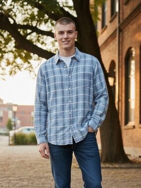 UNTUCKit Blue Plaid Button-Down Shirt